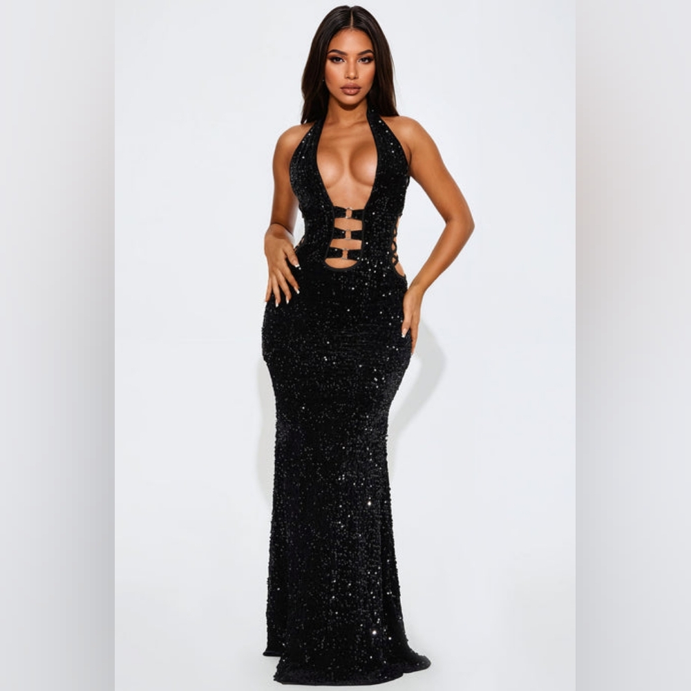 Fashion Nova Elegant Black Evening Gown